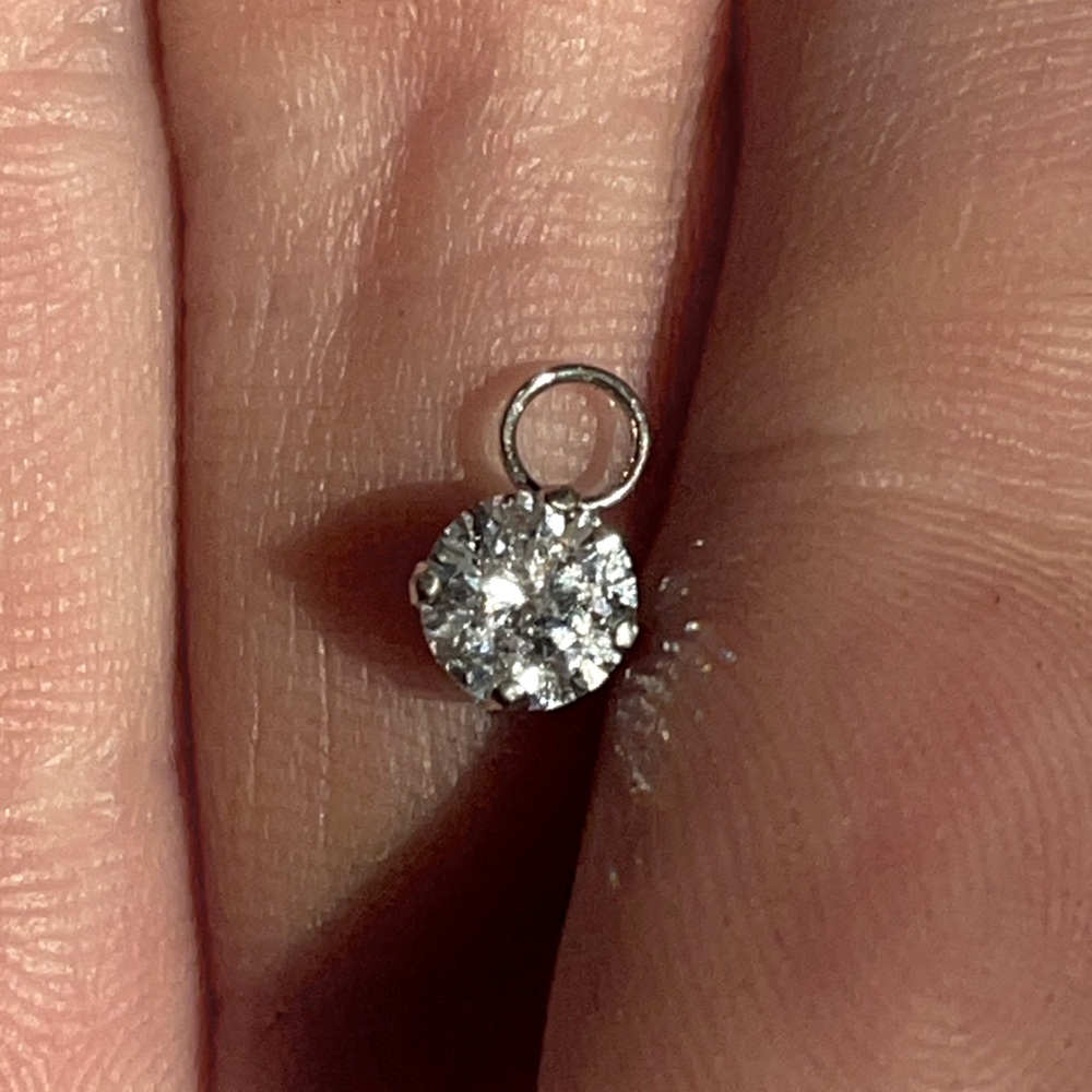 Elegant 14K White Gold & Natural Diamond Pendant • Free Chain Included!